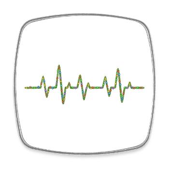 EKG-Herzschlag mit Weihnachtslichterkette - Viereckiger Kühlschrankmagnet - Weiß - Vorne