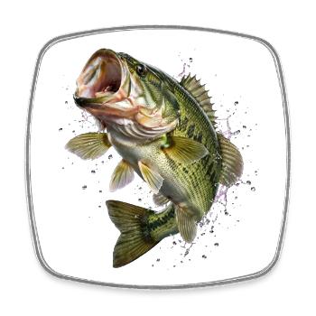 Fisch, Angeln, Fischer - Viereckiger Kühlschrankmagnet - Weiß - Vorne
