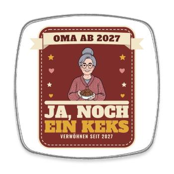 Oma 2027 – Schwangerschaft verkünden Oma Geschenk - Viereckiger Kühlschrankmagnet - Weiß - Vorne