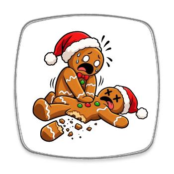 Lebkuchen Reanimation - Weihnachten - Viereckiger Kühlschrankmagnet - Weiß - Vorne