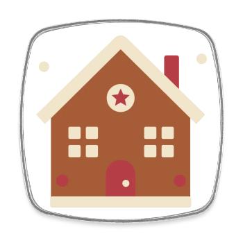 Lebkuchenhaus mit Zuckerguss – Weihnachten - Viereckiger Kühlschrankmagnet - Weiß - Vorne