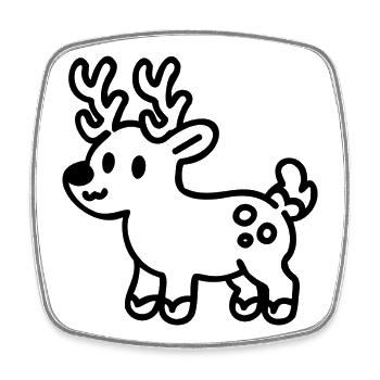 Niedliches Feiertags-Rentier Weihnachts Hirsch SVG - Viereckiger Kühlschrankmagnet - Weiß - Vorne