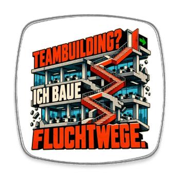 Teambuilding Fluchtwege Bauwerk - Viereckiger Kühlschrankmagnet - Weiß - Vorne