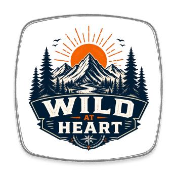 Wild at Heart Bergwelt - Viereckiger Kühlschrankmagnet - Weiß - Vorne
