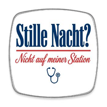 Stille Nacht Nicht auf meiner Station Pflege - Viereckiger Kühlschrankmagnet - Weiß - Vorne