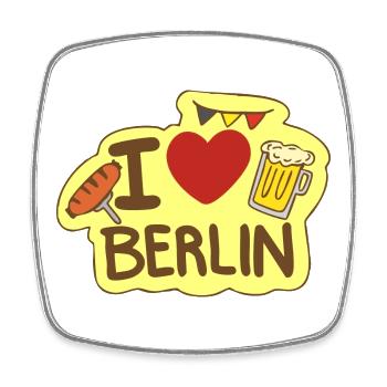 Ich liebe Berlin - Viereckiger Kühlschrankmagnet - Weiß - Vorne