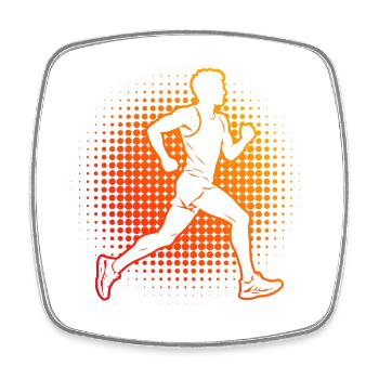 Geschenkidee für einen Running mit Marathonlaufen - Viereckiger Kühlschrankmagnet - Weiß - Vorne