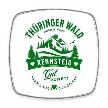 Thüringer Wald Hoch Hinaus Rennsteig Gut Runst - Viereckiger Kühlschrankmagnet - Weiß - Vorne