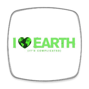 I Love Earth It's Complicated Umwelt Spruch - Viereckiger Kühlschrankmagnet - Weiß - Vorne
