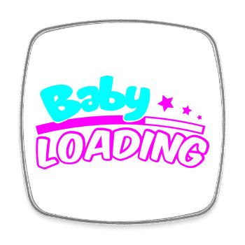 Baby Loading Neon Logo - Viereckiger Kühlschrankmagnet - Weiß - Vorne