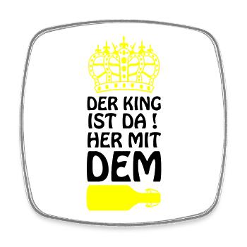 Königliche Silhouette Bier - Viereckiger Kühlschrankmagnet - Weiß - Vorne