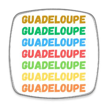 Guadeloupe in Farbe - Viereckiger Kühlschrankmagnet - Weiß - Vorne