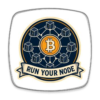 RUN YOUR NODE - Viereckiger Kühlschrankmagnet - Weiß - Vorne