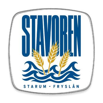 Stavoren Starum Friesland Weizen und Wellen - Viereckiger Kühlschrankmagnet - Weiß - Vorne