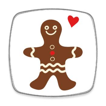 Lebkuchen_Herz - Viereckiger Kühlschrankmagnet - Weiß - Vorne
