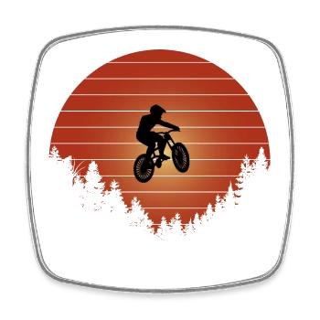 Mountainbike Jump - Viereckiger Kühlschrankmagnet - Weiß - Vorne