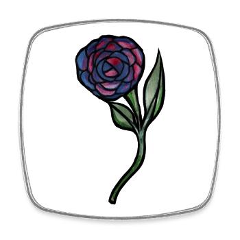 Blaues Rosen-Aquarell auf Schwarz - Viereckiger Kühlschrankmagnet - Weiß - Vorne