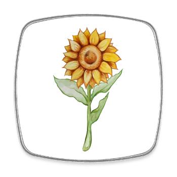 Sonnenblumen-Aquarellblüte - Viereckiger Kühlschrankmagnet - Weiß - Vorne