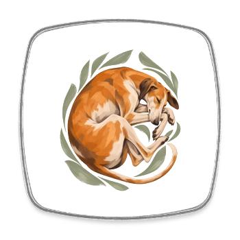 Der Hund schläft - Viereckiger Kühlschrankmagnet - Weiß - Vorne