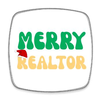 Weihnachtsimmobilienmakler festliches Weihnachtsgeschenk - Viereckiger Kühlschrankmagnet - Weiß - Vorne