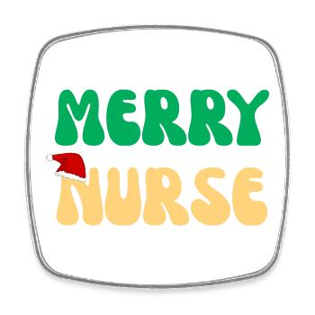 Frohe Nurse Weihnachtspullover Retro Nurse Geschenk - Viereckiger Kühlschrankmagnet - Weiß - Vorne