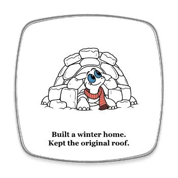 Christmas Turtle behält ihr ursprüngliches Dach - Viereckiger Kühlschrankmagnet - Weiß - Vorne