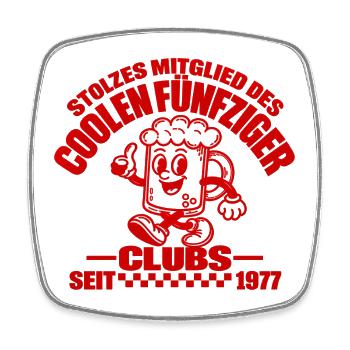 50er Club 1977 – Stolzer Jahrgang - Viereckiger Kühlschrankmagnet - Weiß - Vorne
