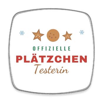 Offizielle Plätzchen-Testerin Weihnachten - Viereckiger Kühlschrankmagnet - Weiß - Vorne