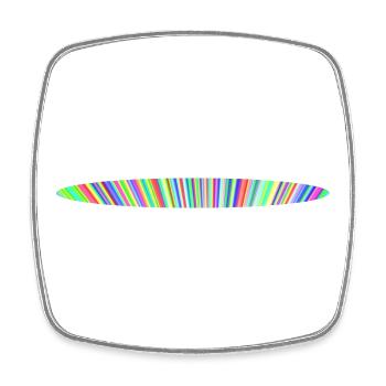 Regenbogen-Oval-Design - Viereckiger Kühlschrankmagnet - Weiß - Vorne