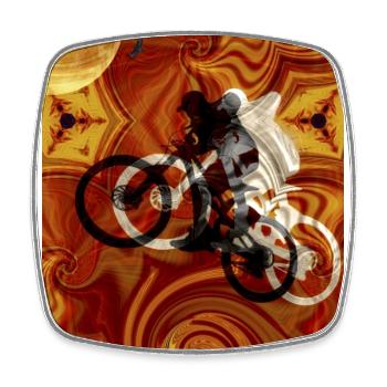 Psychedelisches Fahrrad Kaleidoskop - Viereckiger Kühlschrankmagnet - Weiß - Vorne