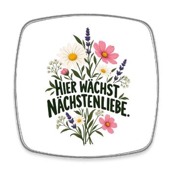 Nächstenliebe Blumenpracht LGBTQ Rechte - Viereckiger Kühlschrankmagnet - Weiß - Vorne