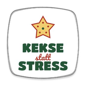 Kekse statt Stress – Plätzchen Weihnachten - Viereckiger Kühlschrankmagnet - Weiß - Vorne