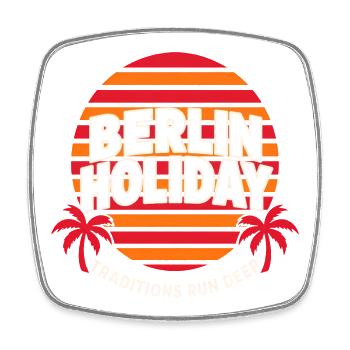 Berlin Holiday Traditions Run Deep Berlin Retro - Viereckiger Kühlschrankmagnet - Weiß - Vorne