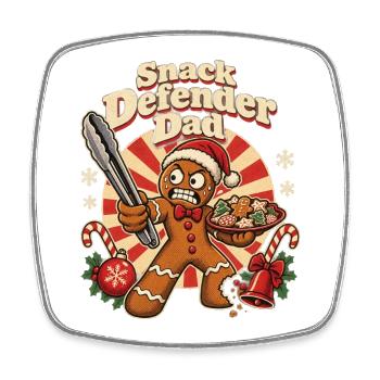 Christmas Lebkuchen Snack Defender Dad - Viereckiger Kühlschrankmagnet - Weiß - Vorne