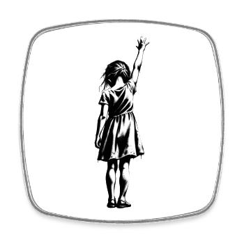 Silhouette eines Mädchens - Viereckiger Kühlschrankmagnet - Weiß - Vorne