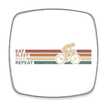 Eat Sleep Bike Repeat Für Radfahrer Radsport Retro - Viereckiger Kühlschrankmagnet - Weiß - Vorne