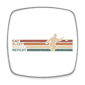 Eat Sleep Bocce Repeat Boccia Und Petanque Spieler - Viereckiger Kühlschrankmagnet - Weiß - Vorne