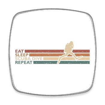 Eat Sleep Dive Repeat Für Taucher Und Schnorchler - Viereckiger Kühlschrankmagnet - Weiß - Vorne