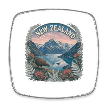 New Zealand – Neuseeland Natur Reise Art - Viereckiger Kühlschrankmagnet - Weiß - Vorne