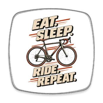Eat Sleep Ride Repeat - Viereckiger Kühlschrankmagnet - Weiß - Vorne