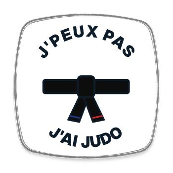 I Can't I Judo - Judoka Humor-Geschenk - Viereckiger Kühlschrankmagnet - Weiß - Vorne