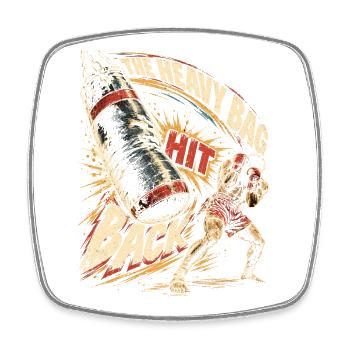 Muay Thai Thaiboxen The Heavy Bag Hit Back - Viereckiger Kühlschrankmagnet - Weiß - Vorne