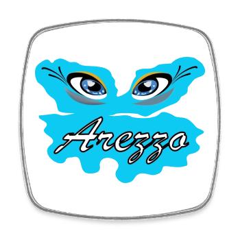 Arezza Blue Eyes-Logo auf Splash - Viereckiger Kühlschrankmagnet - Weiß - Vorne