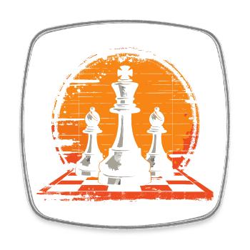 Schachfiguren Porträt - Viereckiger Kühlschrankmagnet - Weiß - Vorne