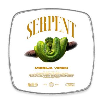 Green Tree Python Modern Reptile Keeper Streetwear - Viereckiger Kühlschrankmagnet - Weiß - Vorne