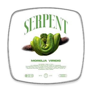 Green Tree Python Modern Reptile Keeper Streetwear - Viereckiger Kühlschrankmagnet - Weiß - Vorne