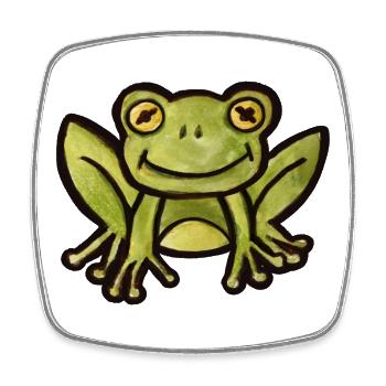 Aquarell Frosch-Anhänger - Viereckiger Kühlschrankmagnet - Weiß - Vorne