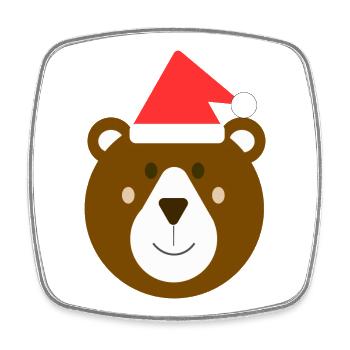 Süßer Weihnachtsbraunbär - Viereckiger Kühlschrankmagnet - Weiß - Vorne