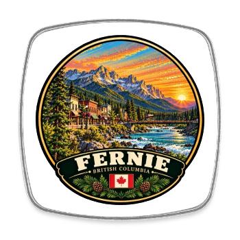 Fernie British Columbia Kanada Berge Natur - Viereckiger Kühlschrankmagnet - Weiß - Vorne