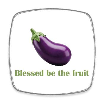Gesegnet sei die Frucht – Spaß-Shirt! - Viereckiger Kühlschrankmagnet - Weiß - Vorne